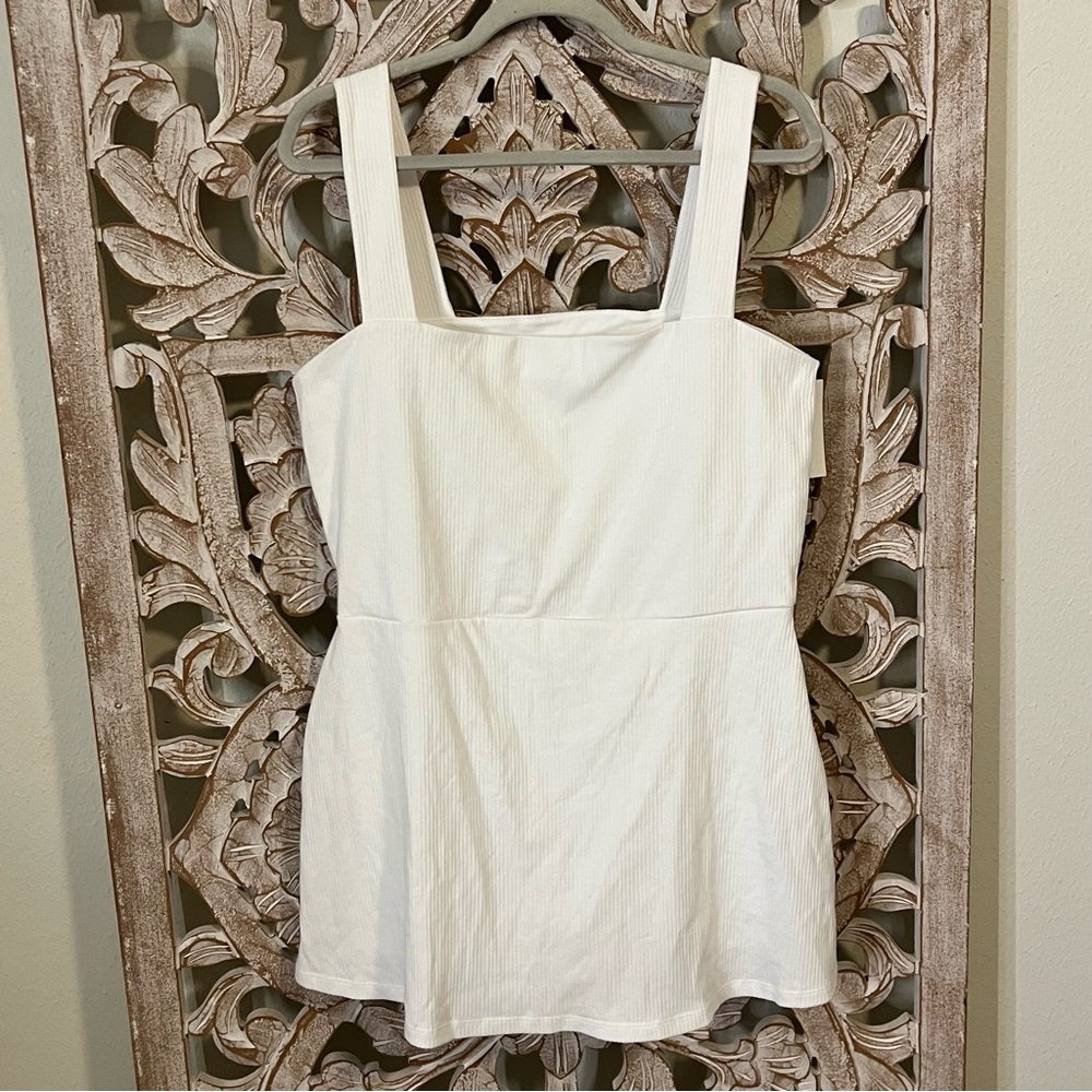 NWT Victoria’s Secret White Sporty Ribbed Cotton Sleeveless Mini Dress Sz XXL - Picture 2 of 5